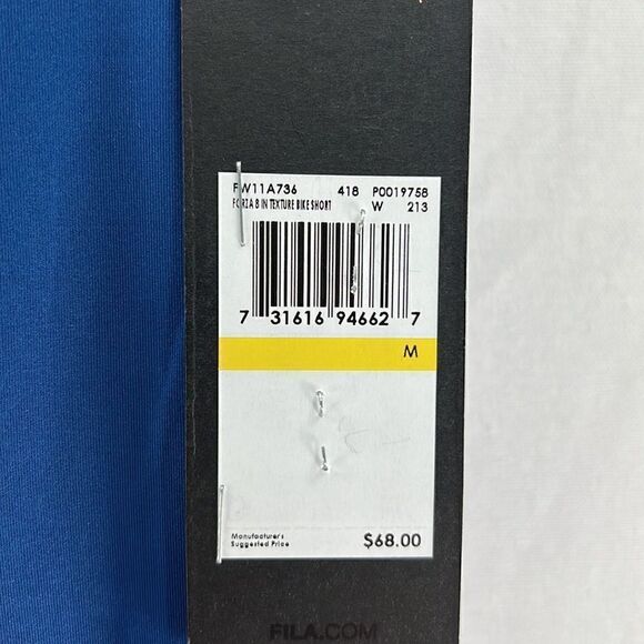 Fila Forza 8" Texture Bike Short Navy/Black- Size Medium- NWT - Picture 3 of 5